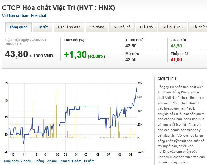 HVT: Công ty CP Hóa chất Việt Trì 2021-017