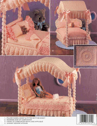  	 Paradise publications - Fashion Doll Collection - Crochet Canopy Bed 10850210