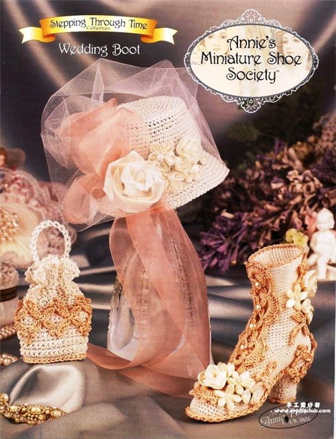  	 Annie's Miniature Shoe Society - Stepping Through Time Collection - Wedding Boot  1b5f3610