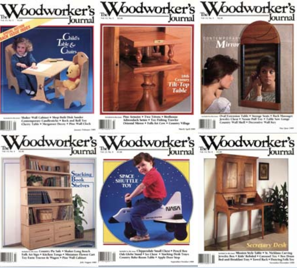  	 Woodworker's Journal - Vol 13 - 1989 Complete Year Woodwo21