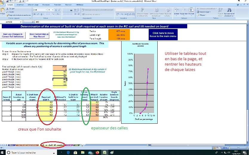 ficher excel striling pour fabrication des voiles Voila310