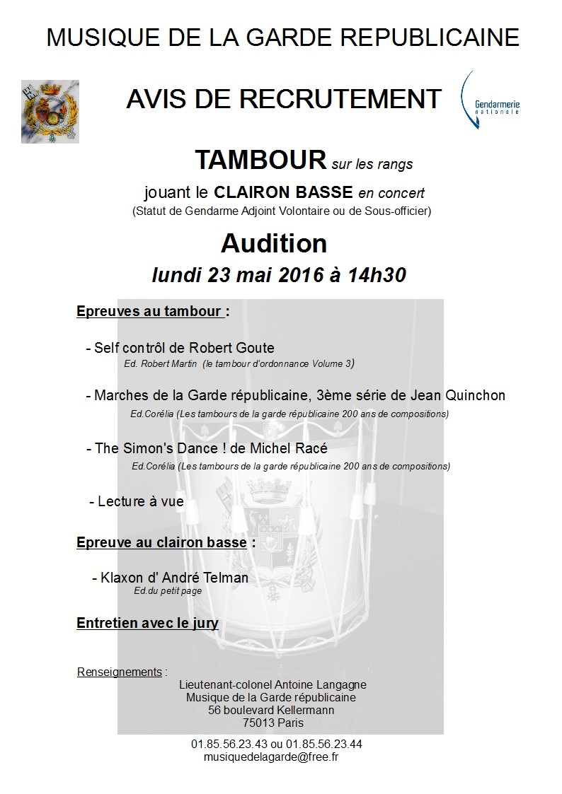 La Musique de la Garde républicaine recrute ! Recrut11