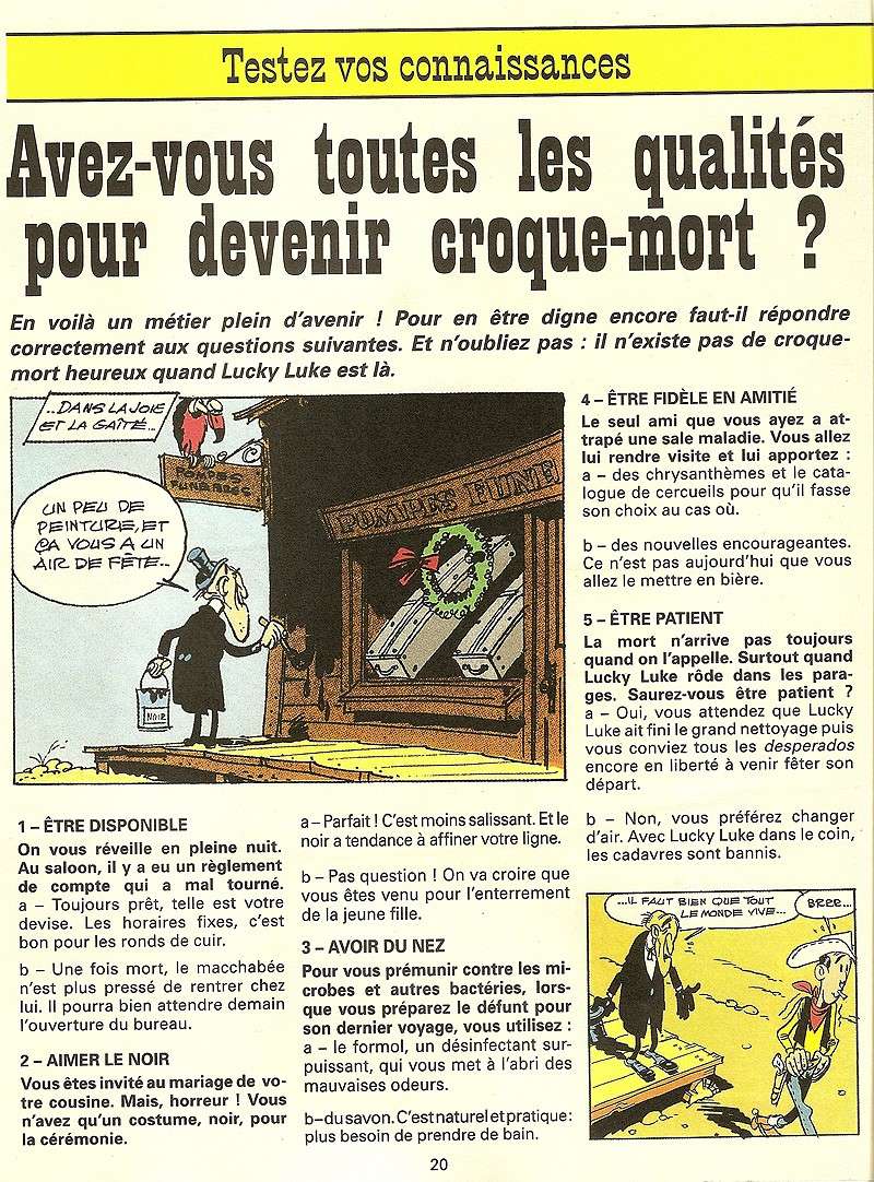 LUCKY LUCKE et son croque-mort. La gazette de Nugget Gulch. Numari31