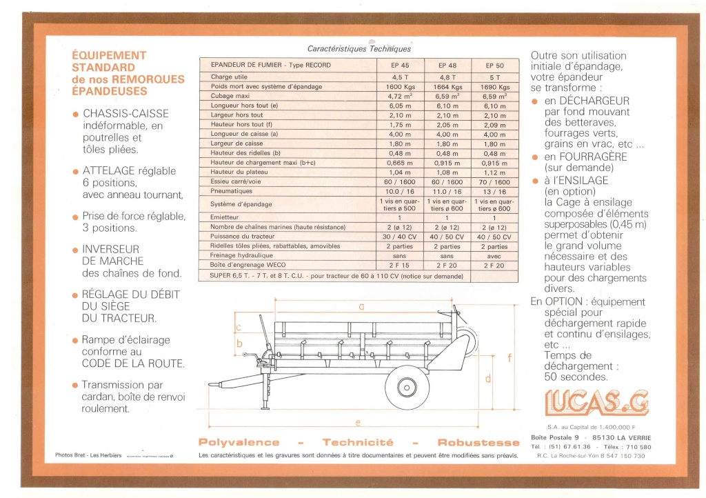 Epandeur de fumier LUCAS 85130 La Verrie 0000021