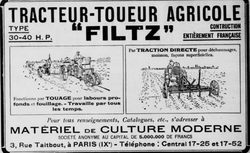 ARION tracteur/toueur de 1910   et FILTZ son successeur (1919) 00039