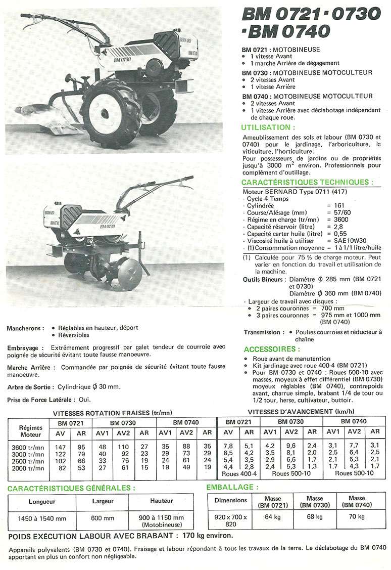 Motoculteur BERNARD MOTEURS 0980 et 0880 Page_211