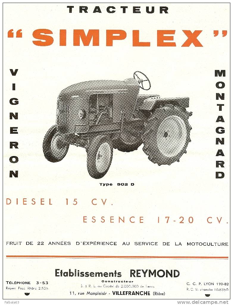 REYMOND - REYMOND SIMPLEX : les tracteurs et autres mototreuils Pub_si10