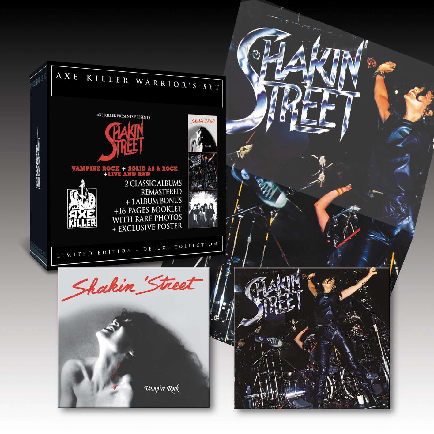 SHAKIN' STREET Warrior's Set : Vampire Rock + Solid As A Rock - Live And Raw (Edition 2009) Ax090810