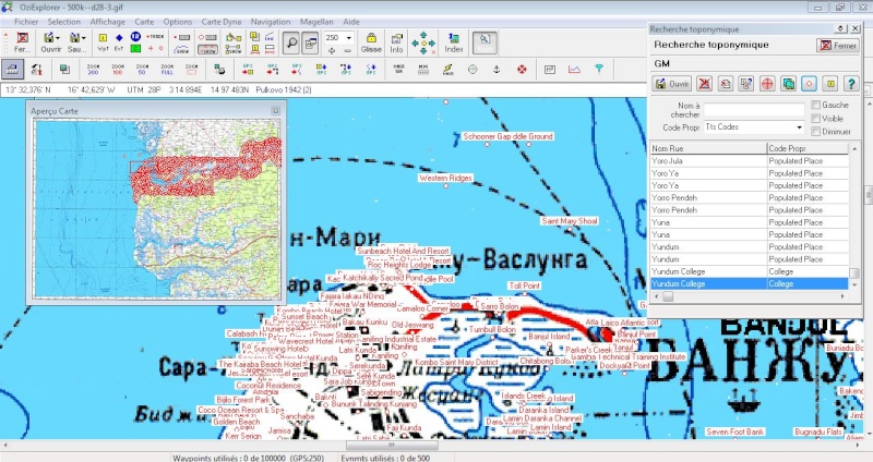 OziExplorer et ses liaisons cartographiques Captur16