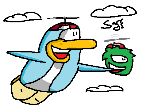 Penguin and Puffle flying Puffan11