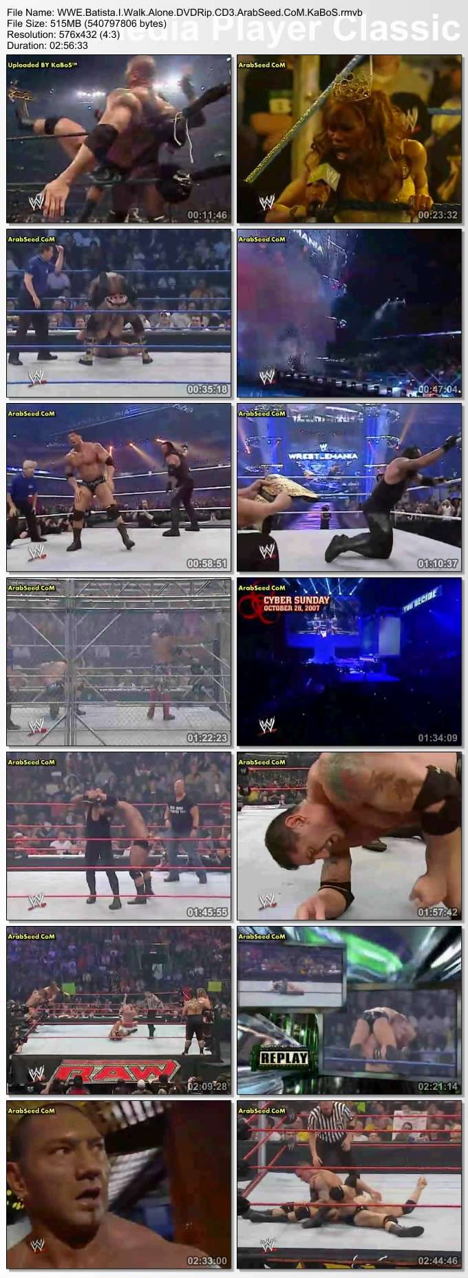 WWE.Batista.I.Walk.Alone.DVDRip.Home.video 1.25 GB    أول هوم فيديو رسمي للوحش باتيستا  من أنتاج WWE 21/10/2009 312