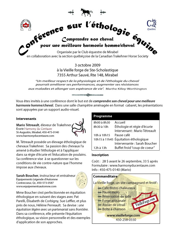 Conférence sur l'éthologie/régie d'écurie/équitation éthologique Confer10