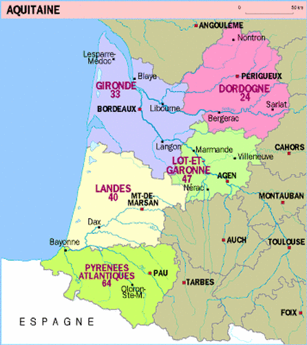 Région: Aquitaine - Départements: 24-33-40-47-64 Aquita10
