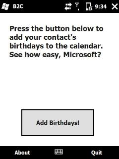 Birthday2Calendar 0.1 Test10