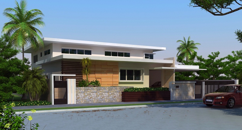 Rust Two Storey Simple Modern House Paloma10
