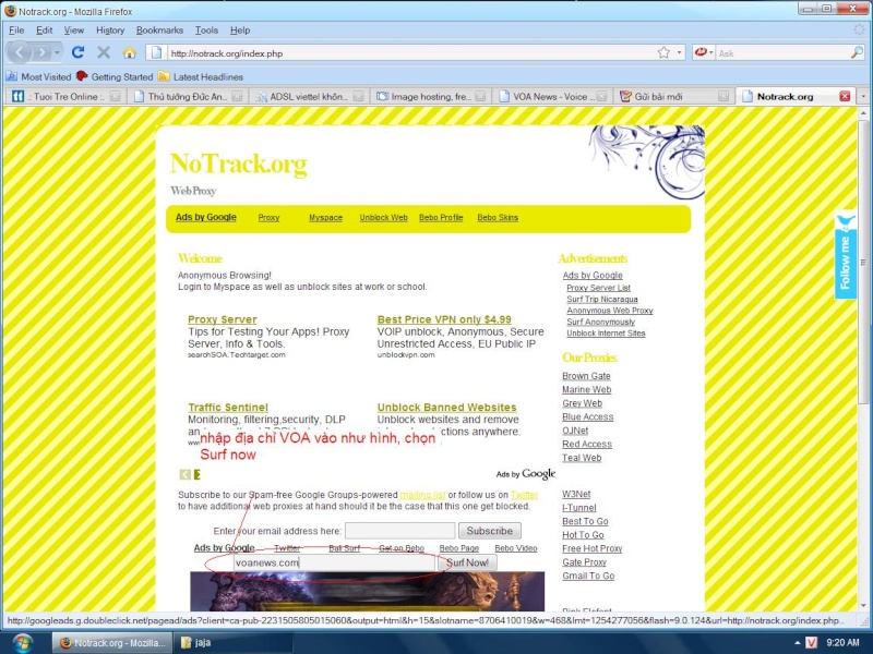 Làm thế nào để truy cập được website VOA?? Kk110