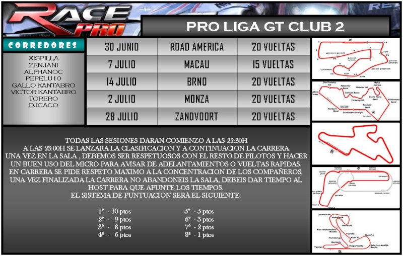 CALENDARIO GT CLUB Gtclub12