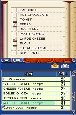 Rune Factory 2 : Les Recettes Cuisine Cheese14