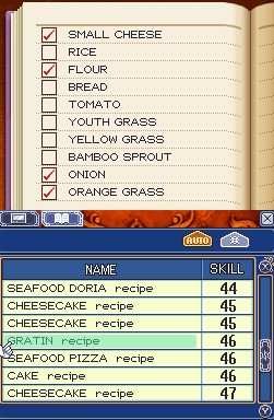 Rune Factory 2 : Les Recettes Cuisine Gratin10