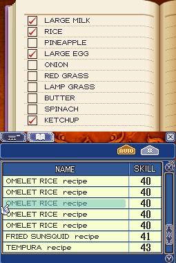 Rune Factory 2 : Les Recettes Cuisine Omelet12