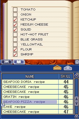 Rune Factory 2 : Les Recettes Cuisine Seafoo12