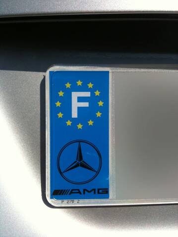 Autocollant gauche pour plaque d'immatriculation avec blason européen et  lettre F