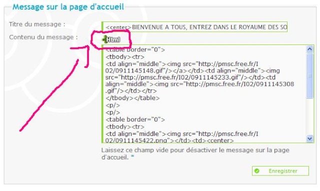 Editeur étendu (HTML) sur le panneau d'admin invisible sous Google Chrome Ie10