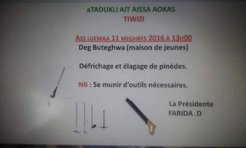 Association « Tadukli » d’Ait Aissa (Aokas) : première activité sous la houlette de sa nouvelle présidente  Tiwizi10