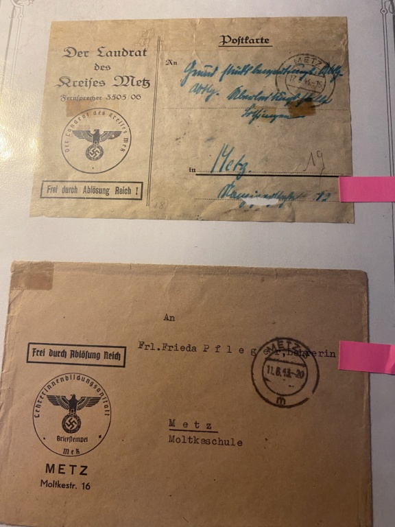 Lot important de documents allemands WW2 Moselle annexée de fait estimation Mos_1110