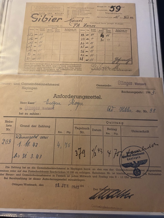 Lot important de documents allemands WW2 Moselle annexée de fait estimation Mos_1610