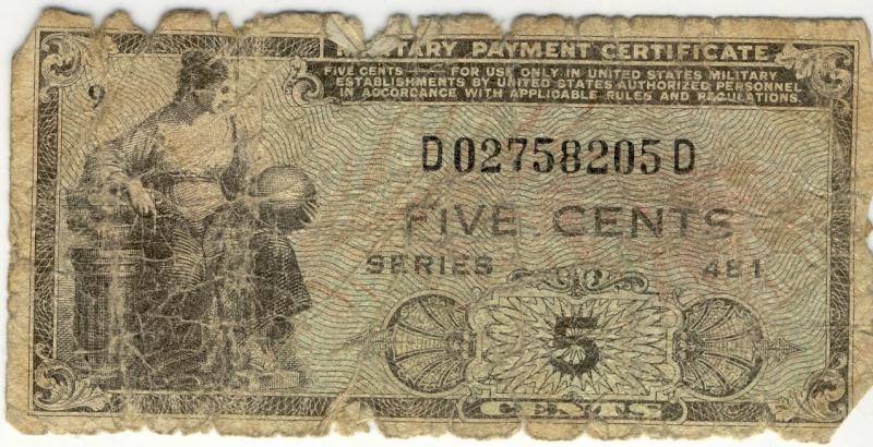 Billet de banque US Army Sans_t12