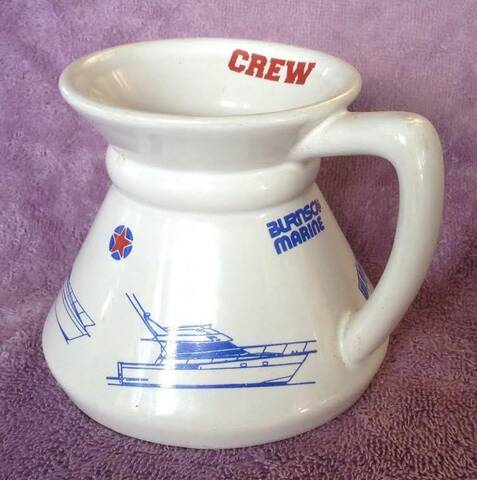 Vintage Captain Nautical Marine Coffee Mug Cup Non Spill Non Tip Drip 1984  USN