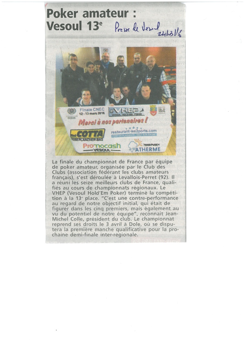 Article- La Presse de Vesoul - 24/03/16 S45c-511