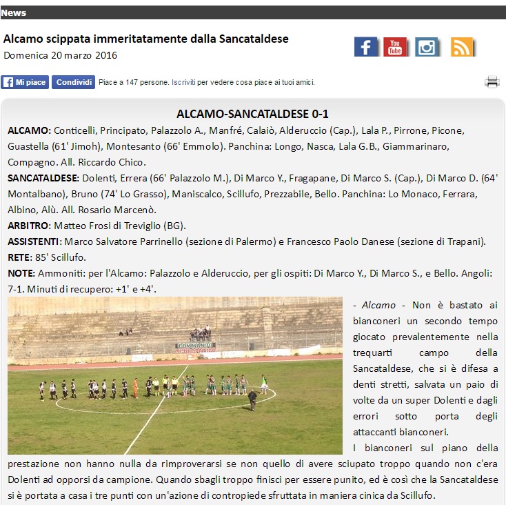 Campionato 27°giornata: alba alcamo - Sancataldese 0-1 Alcamo11