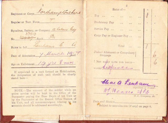 Army Pay Corps & Soldier’s Pay Book Active Service Pte_le14