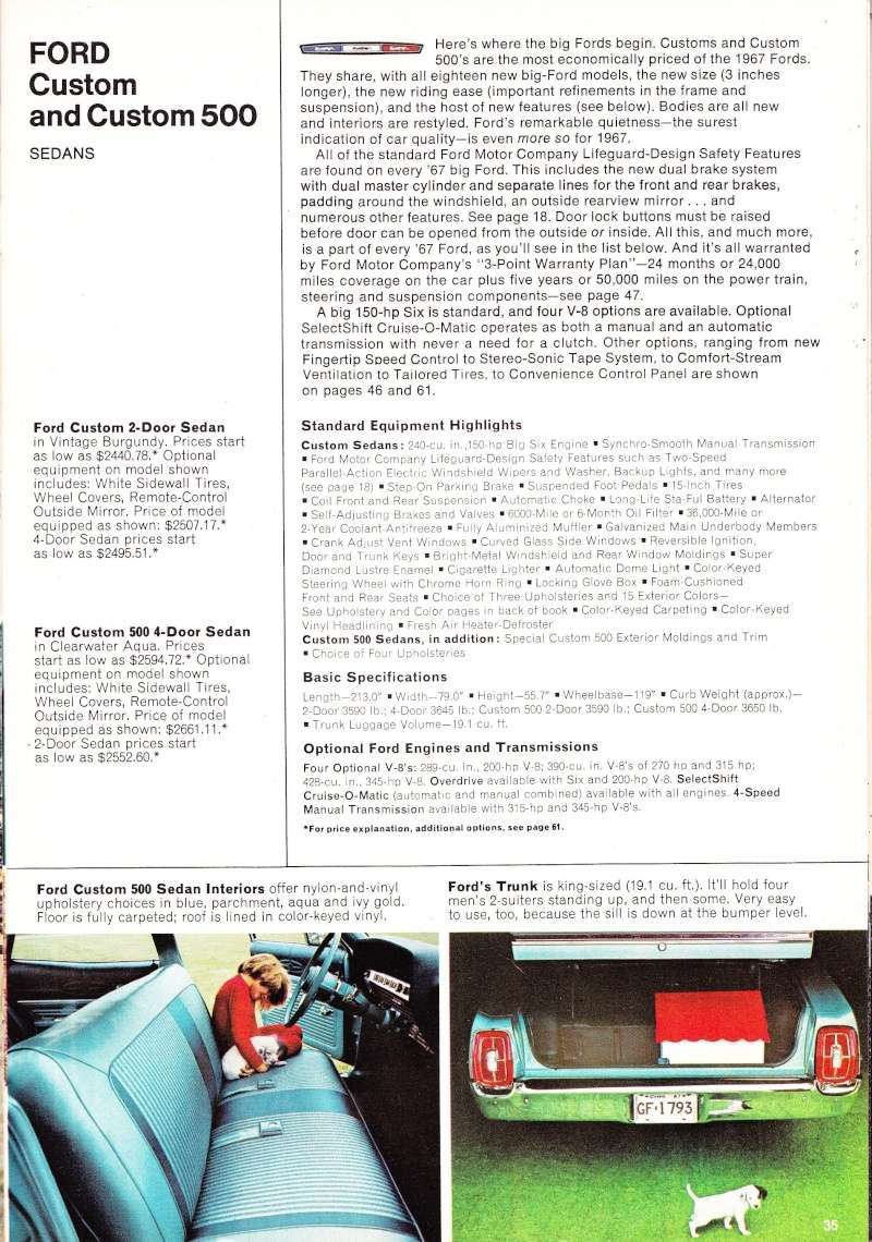 Buyer's Digest of new car facts for 1967 Ford_b45