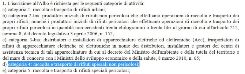 TRASPORTO RIFIUTI PRODOTTI DA TRATTAMENTO RIFIUTI Art_8_11