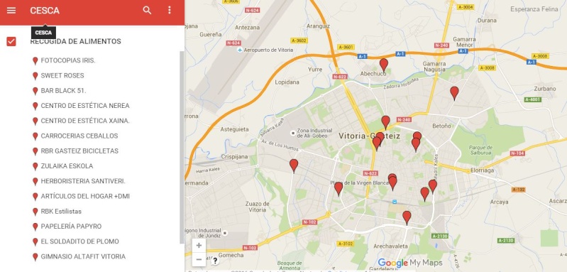 Colonias que van a ser abandonadas en Vitoria. Proyecto CESCA Mapa10