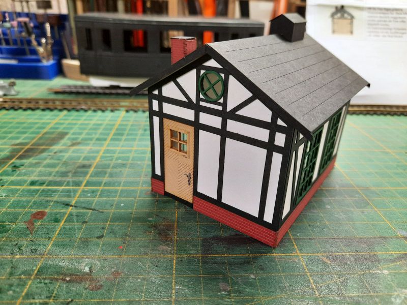 te-miniatur 1155 Fachwerkschuppen f.- KLV - Lasercut-Bausatz 1/45 - Fertig 20220716