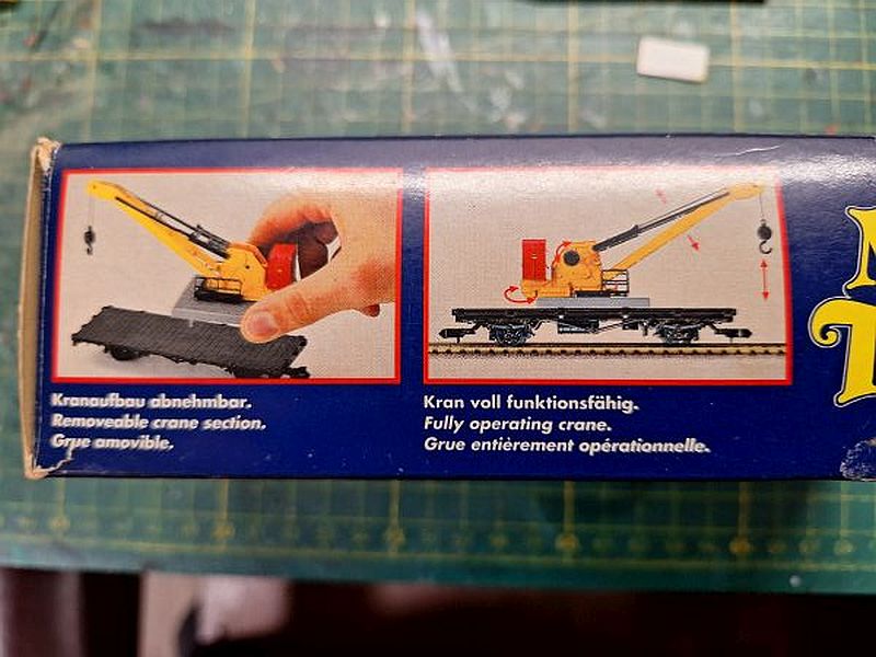 Fleischmann Magic Train Kran 2490 - Umbau in einen Schmalspurkran in 0e 20240413