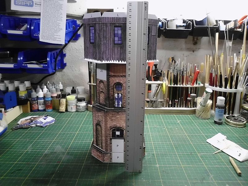 *wasser* - Stipp 401110 - Wasserturm Kartonbausatz in 1/45 - Fertig 496