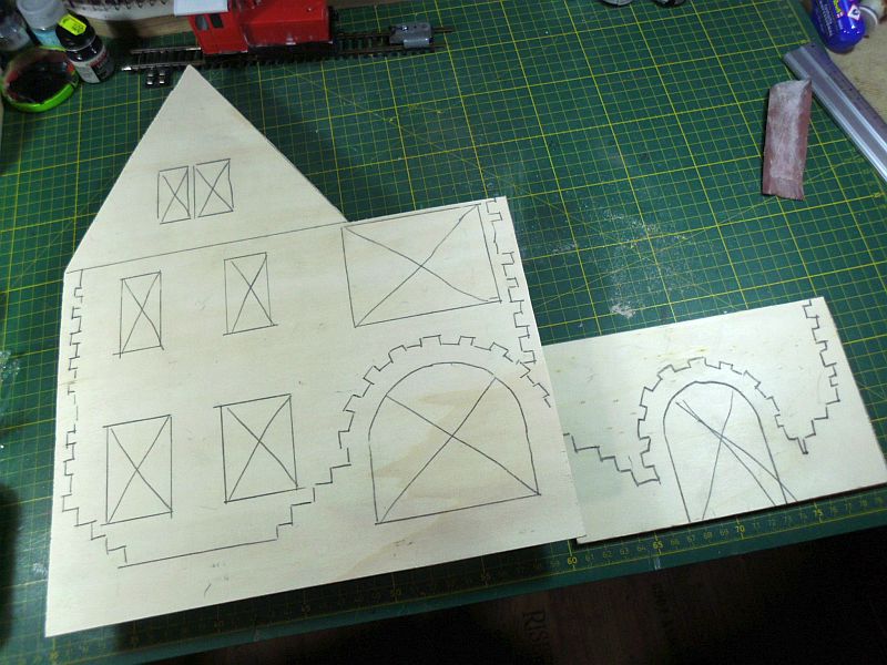Bahnhof in 1/45 ähnl. Altena Mühlenrahmede - Baubericht in Holz 744