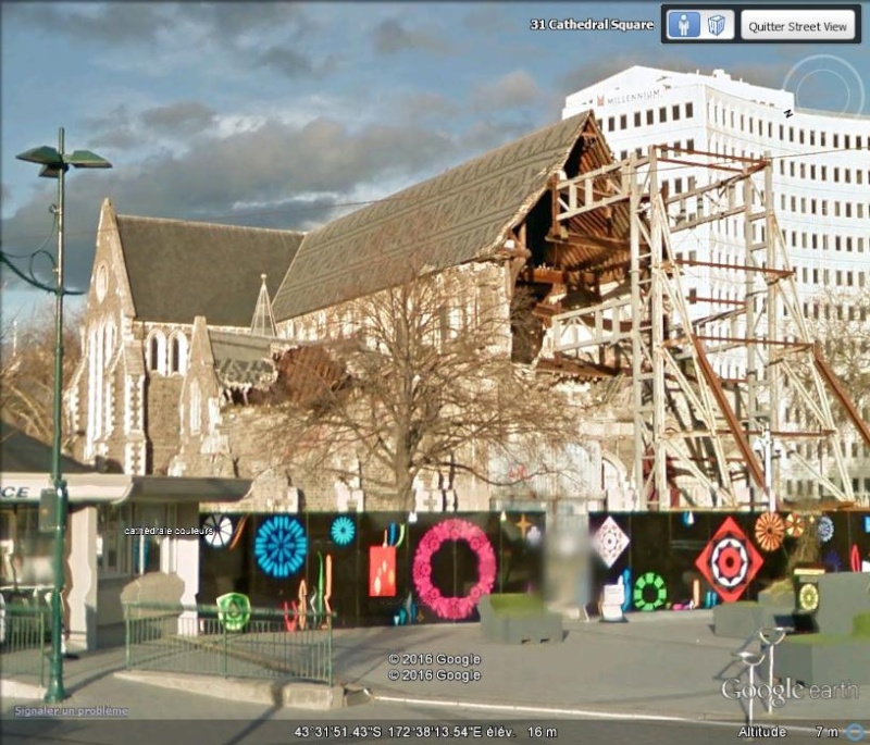 [Nouvelle-Zélande] - Cathédrale de Chrischurch : avant et après le tremblement de terre du 22 février 2011 A110