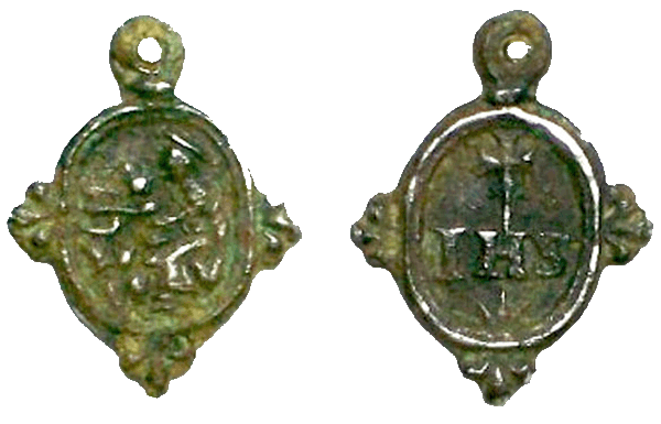 Medalla Monograma IHS / Virgen de Montserrat , S. XVII (R.M. Pe Montserrat 7) Montse17