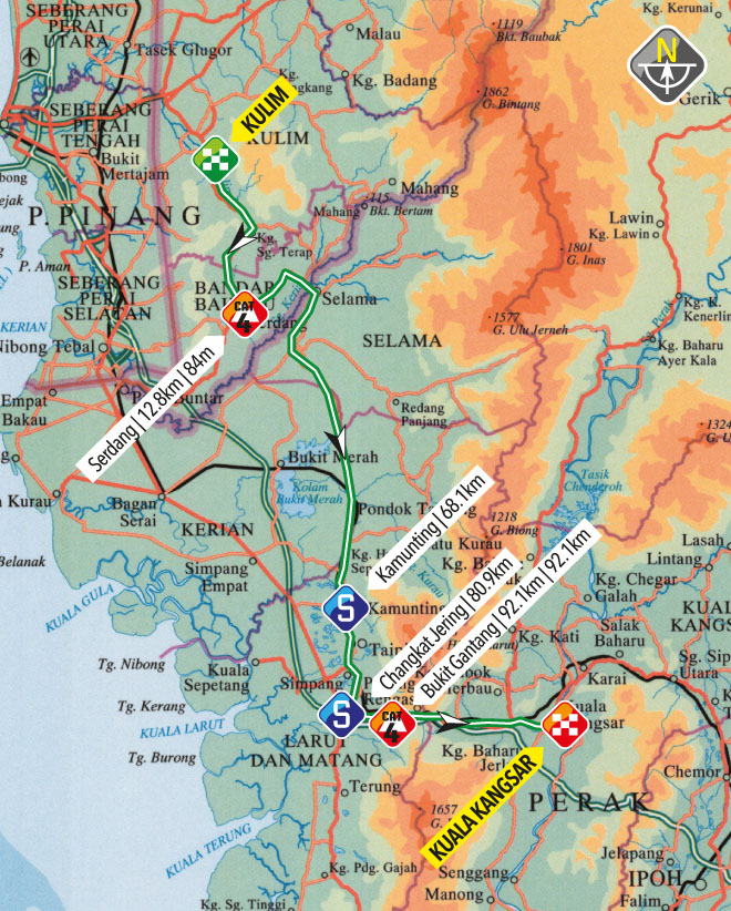 planimetria 2016 » 21st Le Tour de Langkawi (2.HC) - 3a tappa » Sungai Petani › Pulau Pinang (158.1 km)