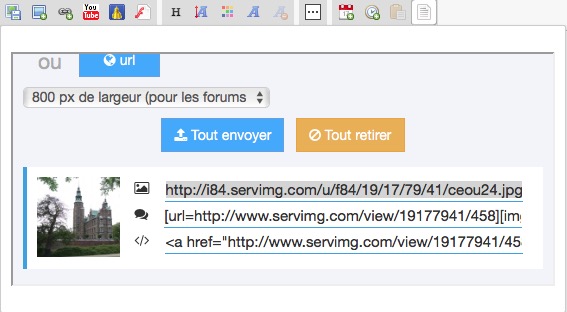 Nouveauté Servimg: Le multiupload, le Drag & Drop et l’insertion directe dans les messages sont enfin arrivés ! Captur10
