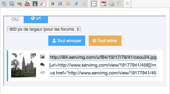 Nouveauté Servimg: Le multiupload, le Drag & Drop et l’insertion directe dans les messages sont enfin arrivés !  Captur10