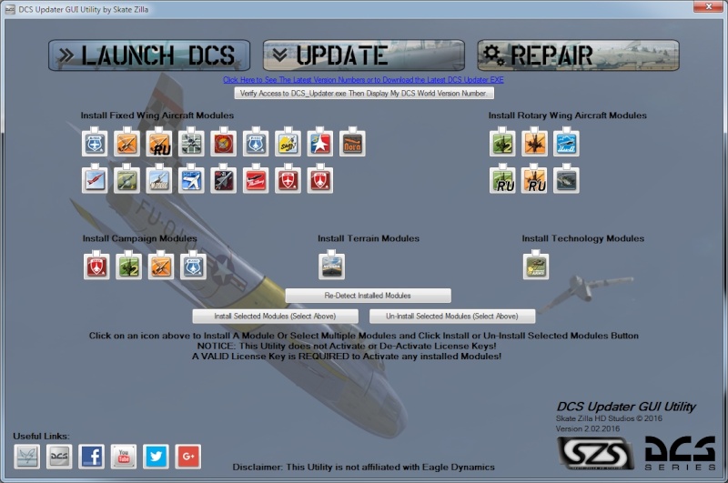 The DCS Updater GUI Utility by Skatezilla