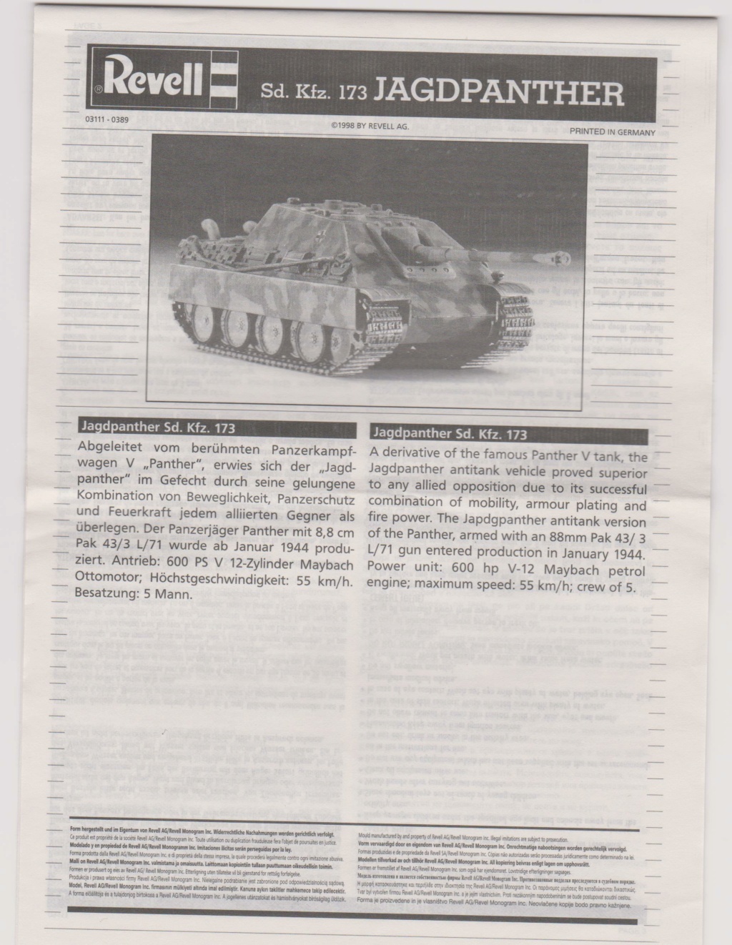  [ REVELL ]  Sd Kfz 173  Jagdpanther    ---- FINI --- 00111