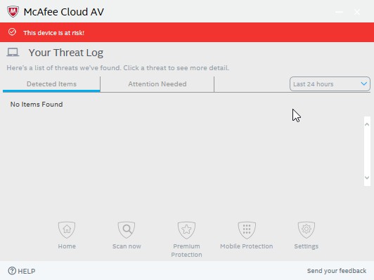 McAfee Cloud AV 0.5.344.1 - Antivirus της Intel 450